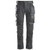 SNICKERS 6241 STRETCH TROUSERS GREY / BLACK 33" W 32" L - MonkeyTools