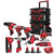 Milwaukee 12V 8 Piece Power Tool Kit With 3 x 6.0Ah Battery Charger & Trolley Toolbox - MonkeyTools