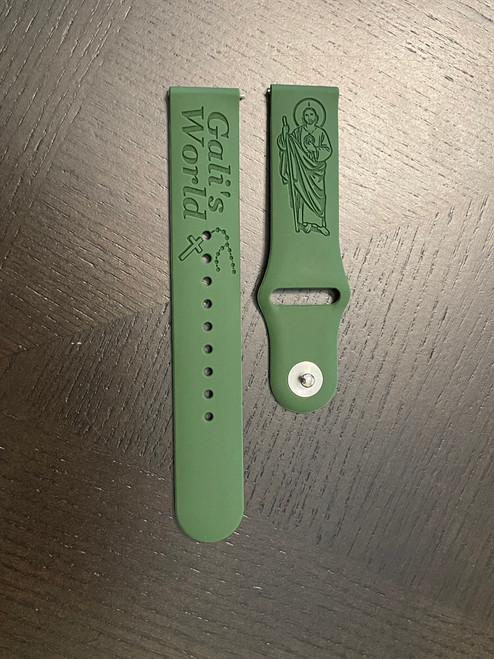 Silicone Custom Laser Engraved Samsung Watch Band - Olive Green