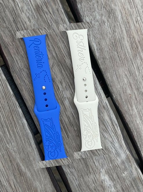 Silicone Custom Laser Engraved Samsung Watch Band - Apple Example