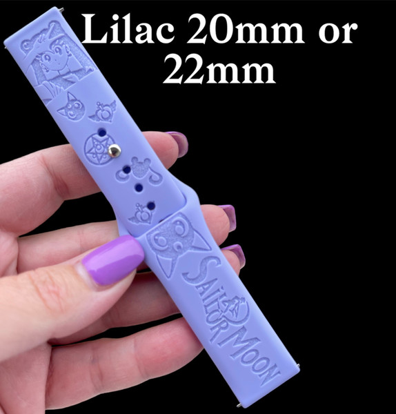 Silicone Custom Laser Engraved Samsung Watch Band - Sailor Moon "Lilac"