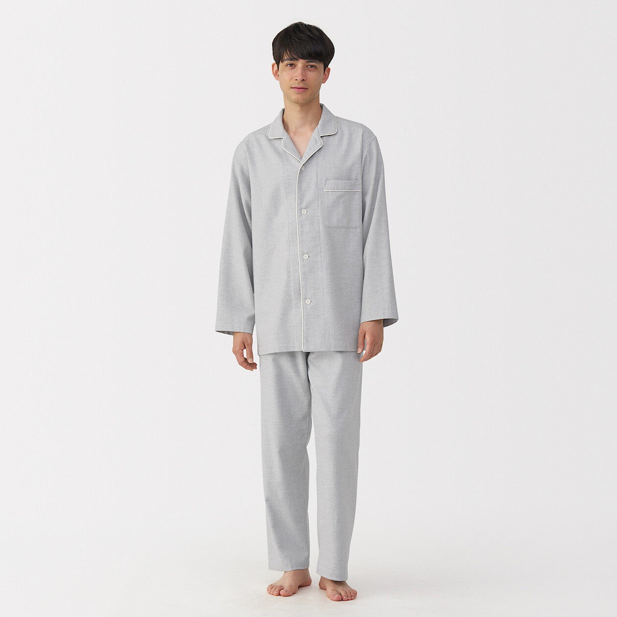 Pijama de franela sin costuras laterales para hombre MUJI