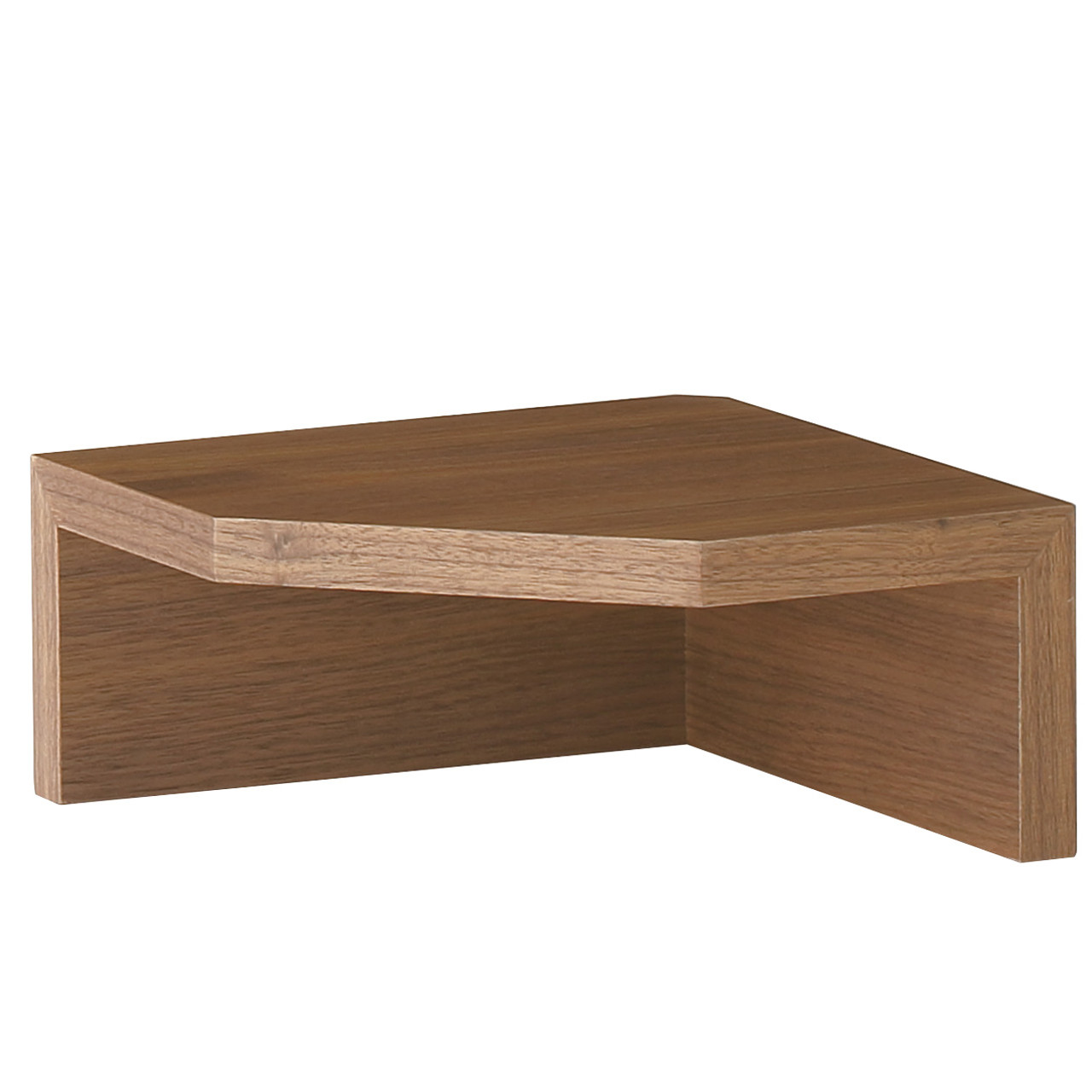 Estantería rinconera rústica de madera - Mueble esquinero color nogal