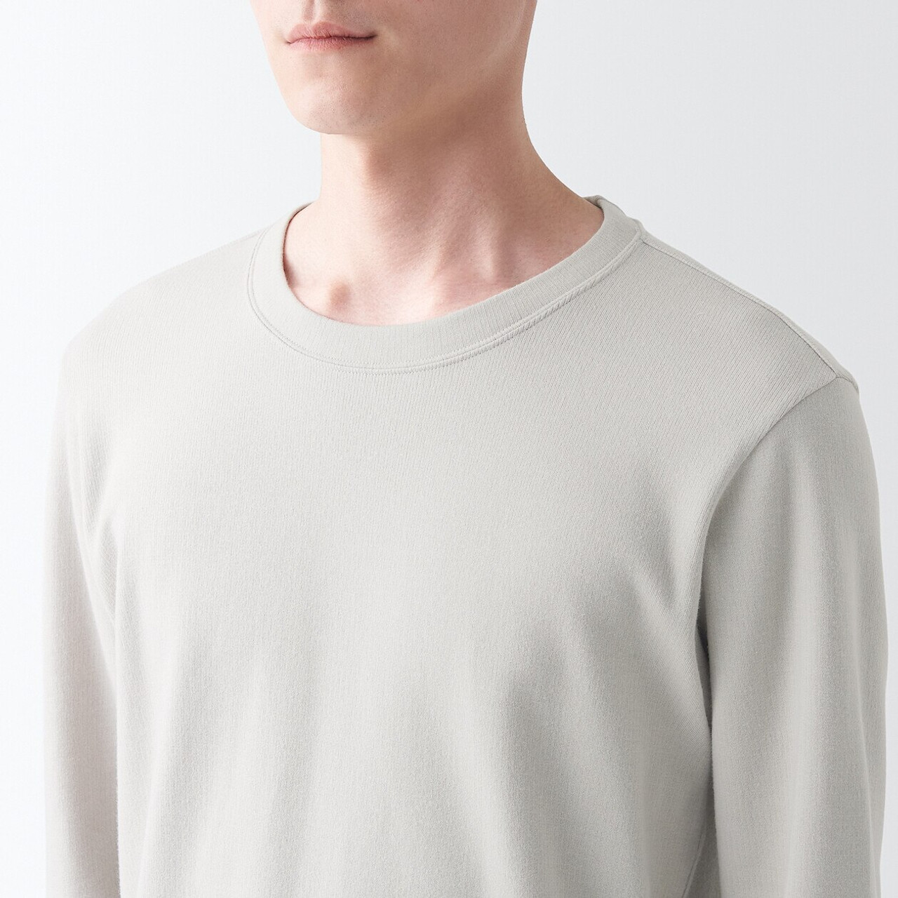 Camiseta De Hombre Blanca, De Manga Larga, Con Cuello Redondo, De Algodón.