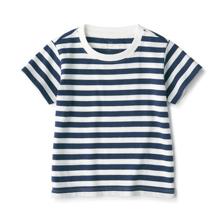 Camiseta manga corta de mezcla de algodón con rayas (1‐4 años)