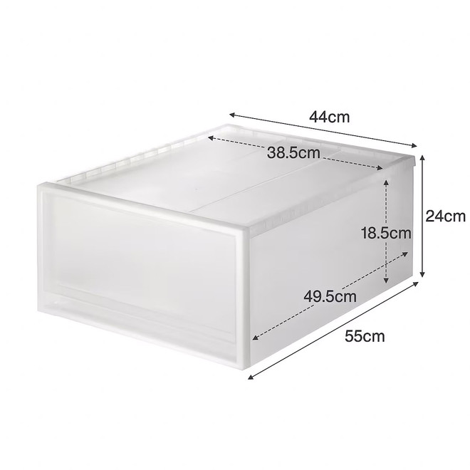 Cajón de almacenamiento apilable en PP ‐ 55cm  M