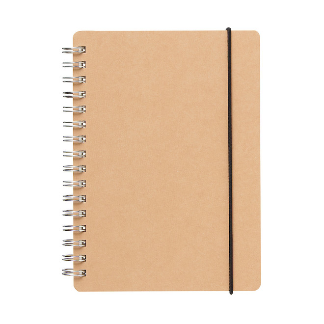 Cuaderno de doble anilla punteado, Beige, A6