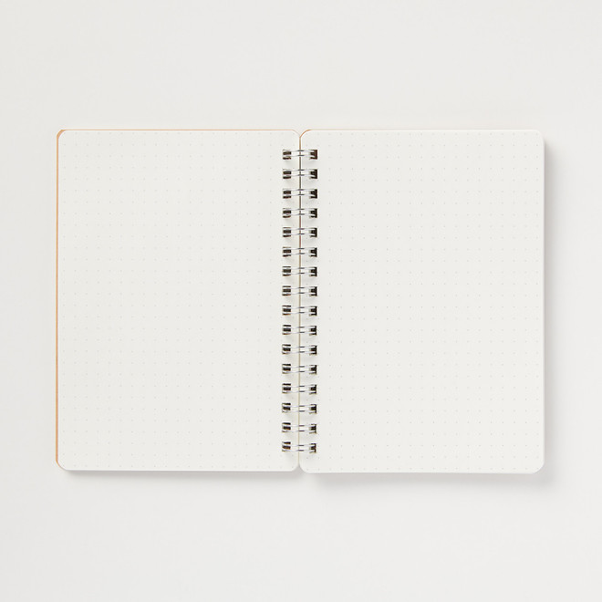 Cuaderno de doble anilla punteado, Beige, A6