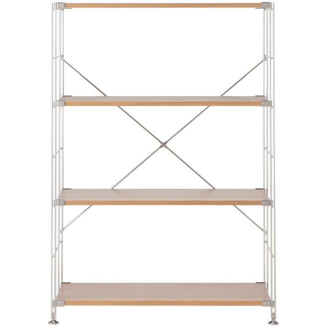 Estanteria de acero inoxidable y roble ‐ Ancha M