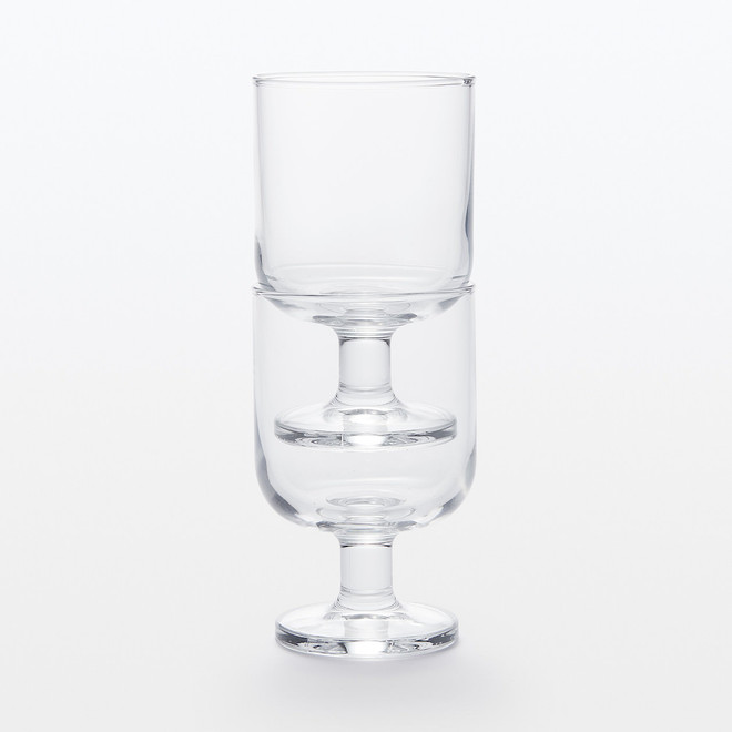 Vaso de tallo corto de cristal templado S