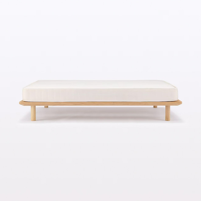 Cama de roble con plataforma Doble