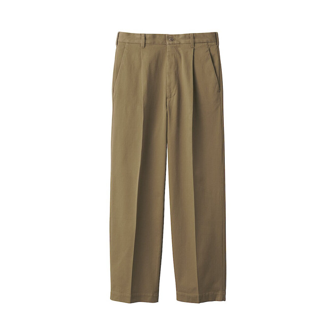 Pantalones chinos anchos con pliegues delanteros para hombre