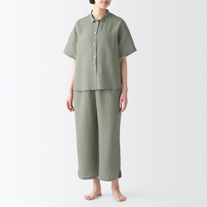 Pijama mujer manga corta mezcla de lino y lyocell