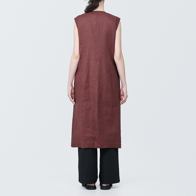 Women's Hemp Blend Sleeveless Button Front Dress