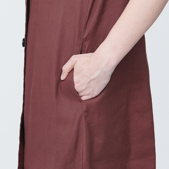 Women's Hemp Blend Sleeveless Button Front Dress
