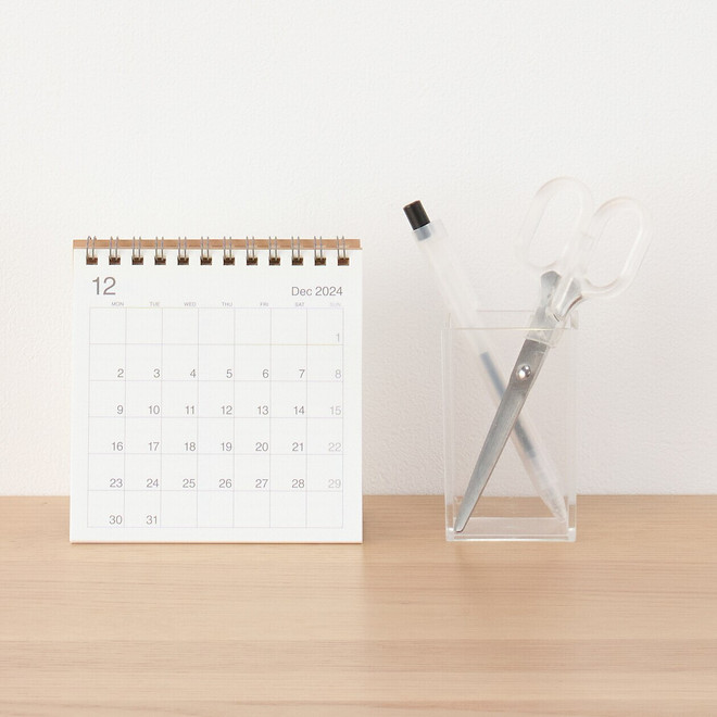 Calendario de escritorio cuadrado (Dic 2024 ‐ Dic 2025) ‐ Papel de Bagazo