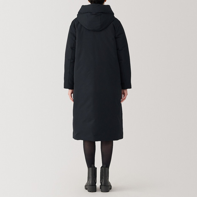 Abrigo largo de plumas impermeable para mujer