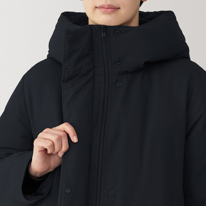 Abrigo largo de plumas impermeable para mujer