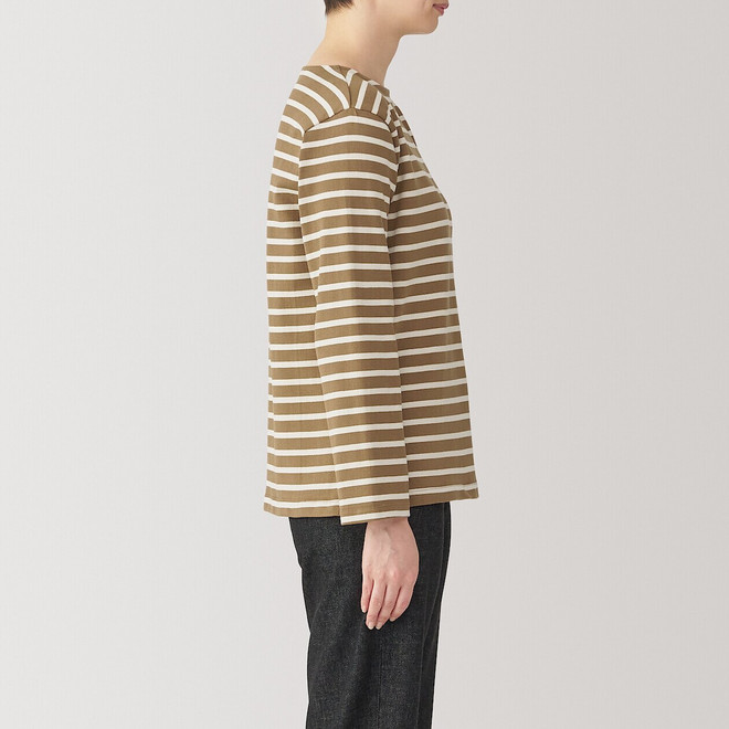 Camiseta de manga larga con cuello barco de jersey 19756
