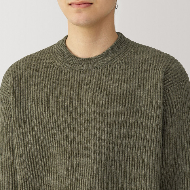 Jersey de mezcla de lana de yak con cuello redondo para hombre