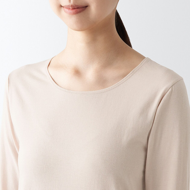 Camiseta manga larga con cuello en U de algodón grueso 19832