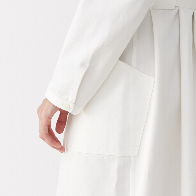 Vestido camisero de tejido washi y sarga para mujer