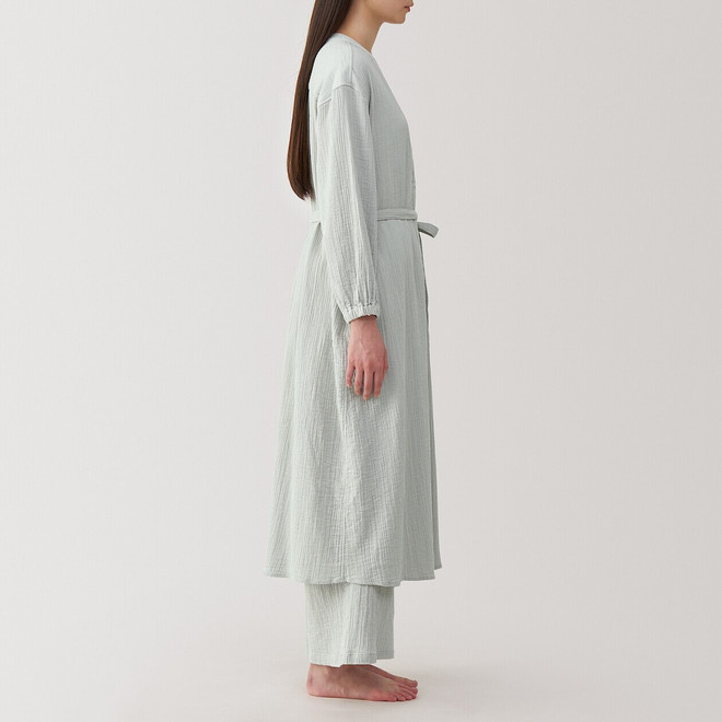 Cardigan largo de gasa crepé para mujer