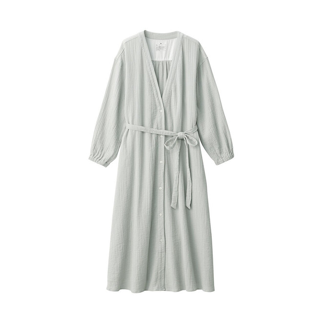 Cardigan largo de gasa crepé para mujer