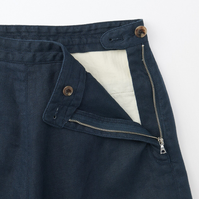 Pantalones de lino y pierna ancha para mujer