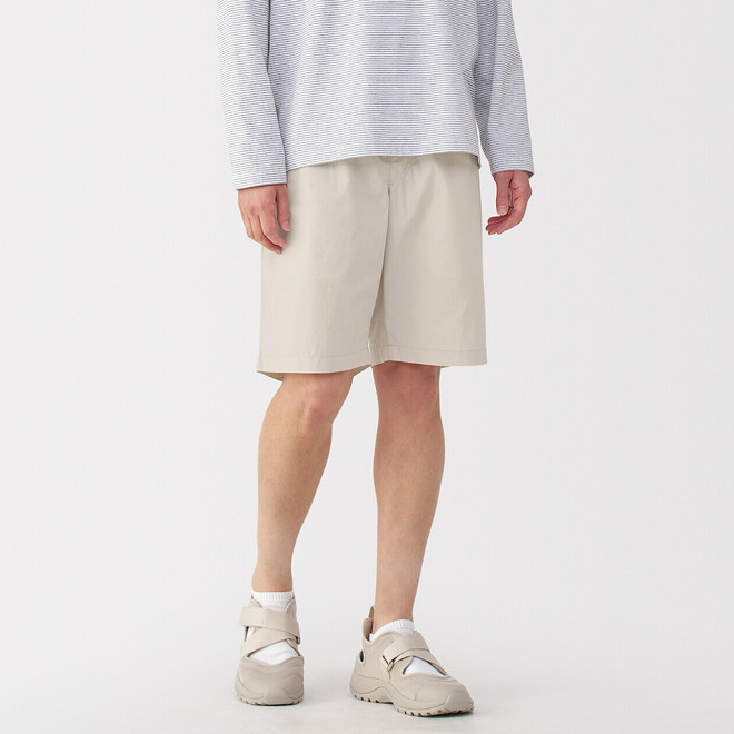 Pantalones cortos y anchos de algodón lavado para hombre