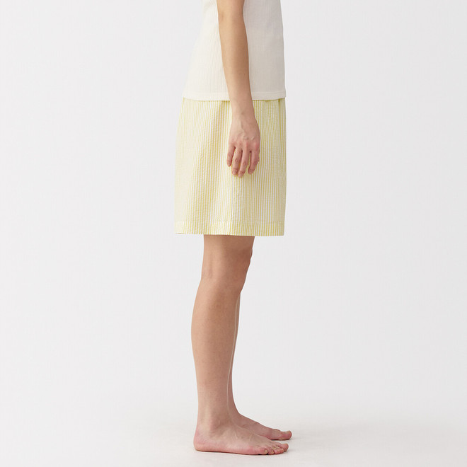 Pantalón corto de estar en casa de seersucker para mujer