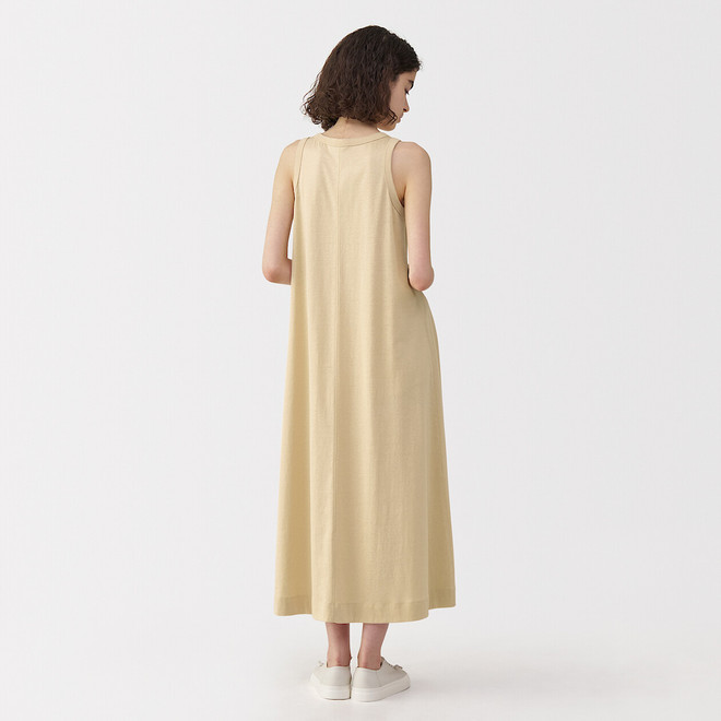 Vestido sin mangas de lino y algodón para mujer