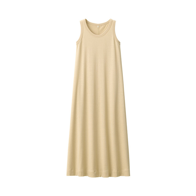 Vestido sin mangas de lino y algodón para mujer