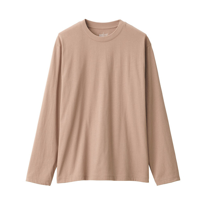 Camiseta de manga larga y acabado lavado para hombre.