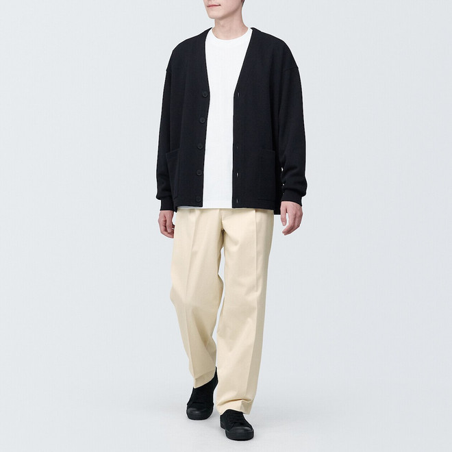Pantalones chinos anchos con pliegues delanteros para hombre 19256