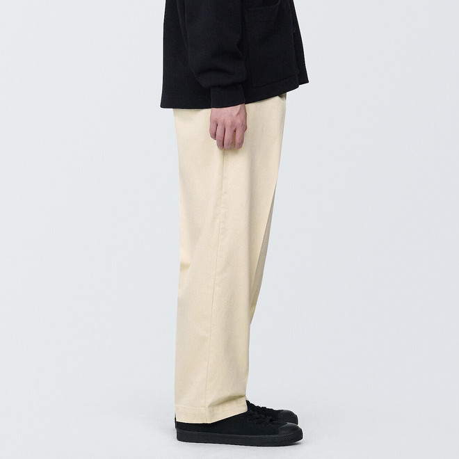 Pantalones chinos anchos con pliegues delanteros para hombre 19256