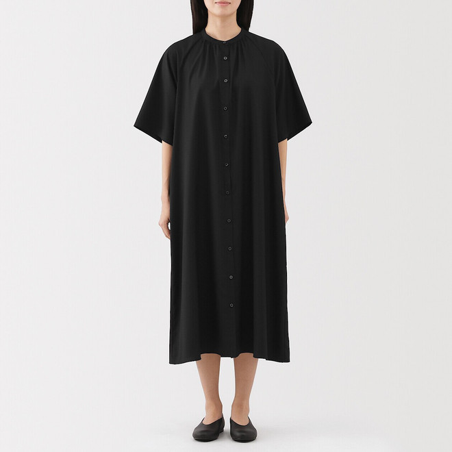 Vestido de manga media en mezcla de lyocell para mujer