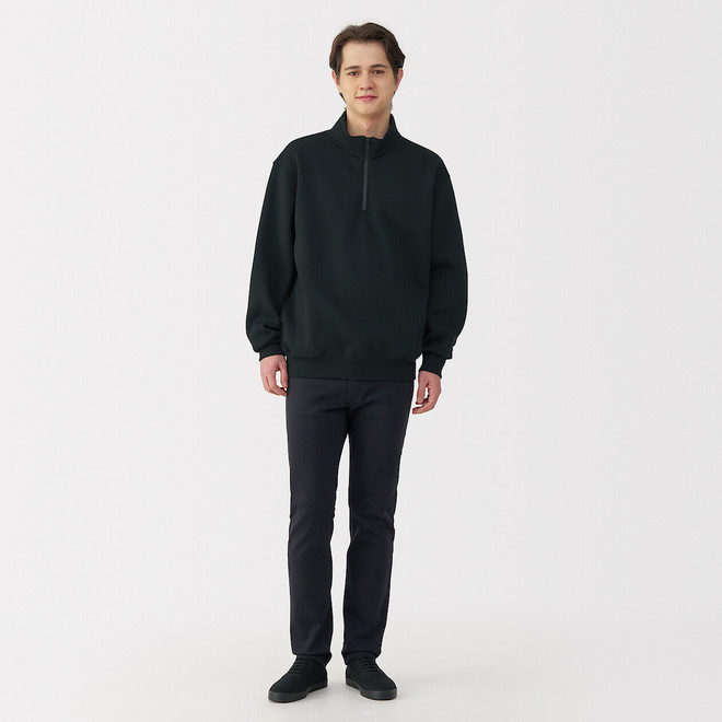 Sudadera de media cremallera y mezcla de algodón para hombre