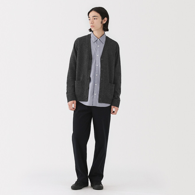 Cárdigan de punto con cuello en V para hombre, talla M