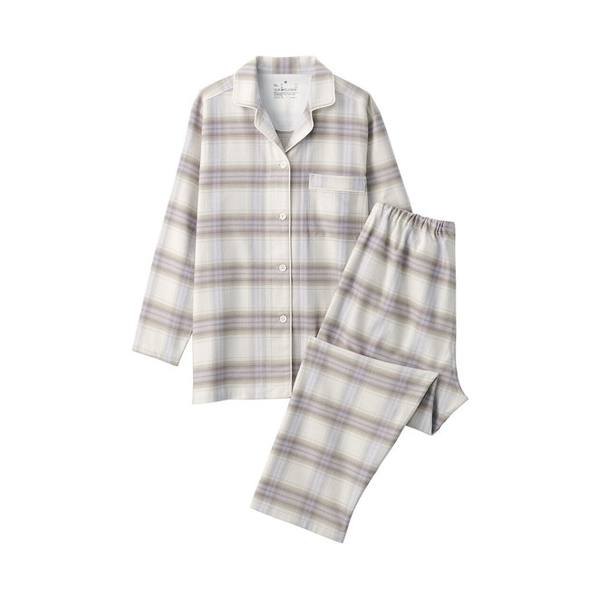 Pijama de franela sin costuras laterales para mujer