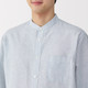 Camisa con cuello mao de mezcla de cáñamo para hombre