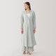 Cardigan largo de gasa crepé para mujer