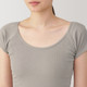 Camiseta de algodón de manga corta con absorción de humedad y almohadilla para sudor para mujer
