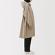 Abrigo largo con capucha de nailon impermeable para mujer