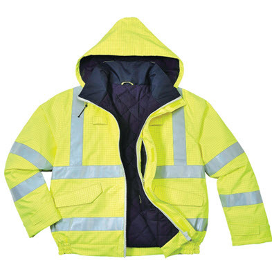 BizFlame Rain HI-Viz Antistatic FR Bomber Jacket, XL