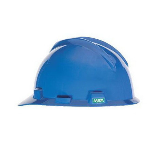 V-Gard® 475359 4-Point Fas-Trac III Ratchet Suspension Cap Style Hard Hat, Standard, Polyethylene, Blue