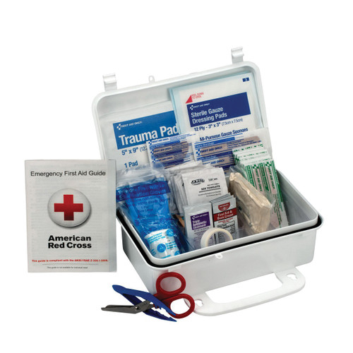 First Aid Only® 6060 Portable First Aid Kit, 5 in H x 8 in W x 3 in D, Plastic, 10 People Served
