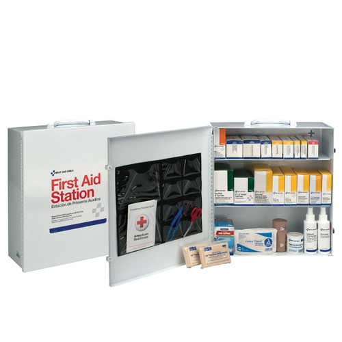 First Aid Only® 6155 First Aid Cabinet, 3-Compartment, Steel, White