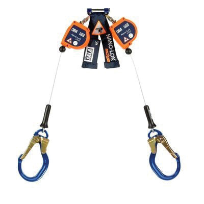 DBI-SALA® Nano-Lok™ 3500231 Edge Twin Leg Self Retracting Lifeline,420 lb Load Capacity, 8 ft