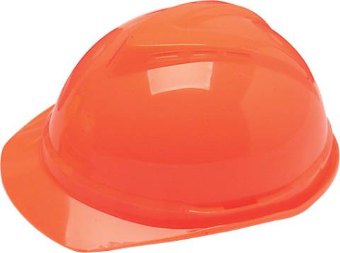 V-Gard 500 Cap, Hi-Viz Orange Vented, 6-Point Fas-Trac III